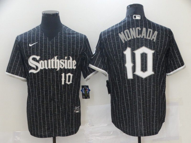 Men Chicago White Sox #10 Moncada City Edition Black Game Nike 2021 MLB Jerseys